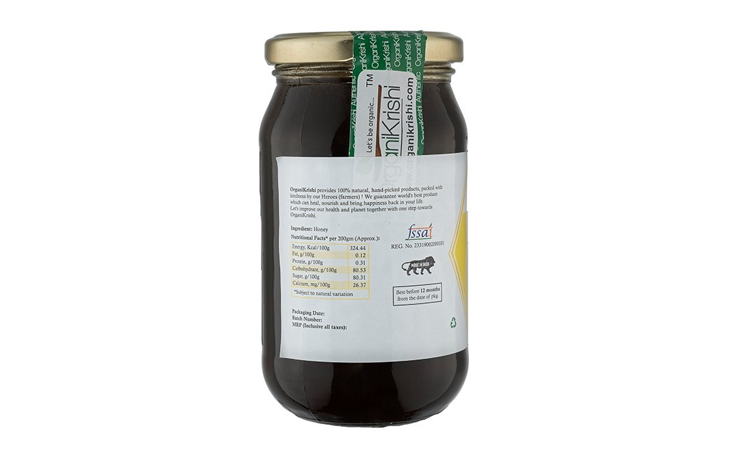 OrganiKrishi 100% Natural Honey    Glass Jar  500 grams